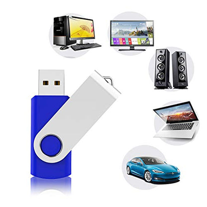 KEXIN 10 Pack 64GB USB 2.0 Flash Drive Thumb Drive, Blue - color: Blue, size: 64G