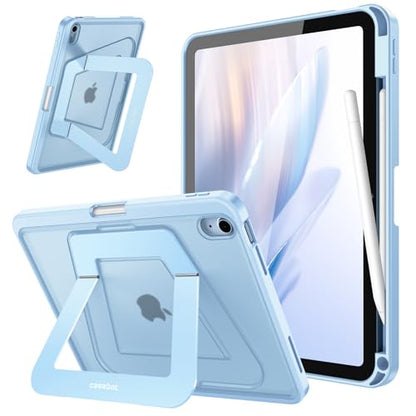 Fintie Shockproof Case for iPad (A16) 11th Generation 11 Inch (2025), iPad 10th Generation 10.9 Inch (2022) - [Built-in Pencil Holder] Slim Frosted Hard Cover with Multi-Angle Kickstand, Sky Blue - color: Sky Blue