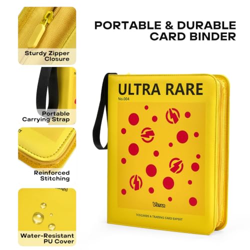 9-Pocket Trading Card Binder, PU Leather Zip Card Binder Album Holds 900 Cards for TCG, Sports Cards, Collectible Cards（CARTOON） - color: Cartoon4