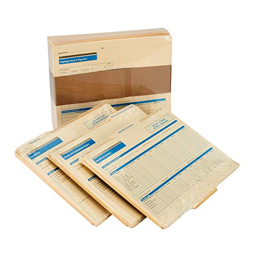 ComplyRight Employee Record Organizer 3-Folder Set, Pack of 25 | 9-1/2" x 12" x 1-1/4", Document Filing Folder for Businesses, HR Employee Management Documentation Office Supplies - style: 3-Folder Set