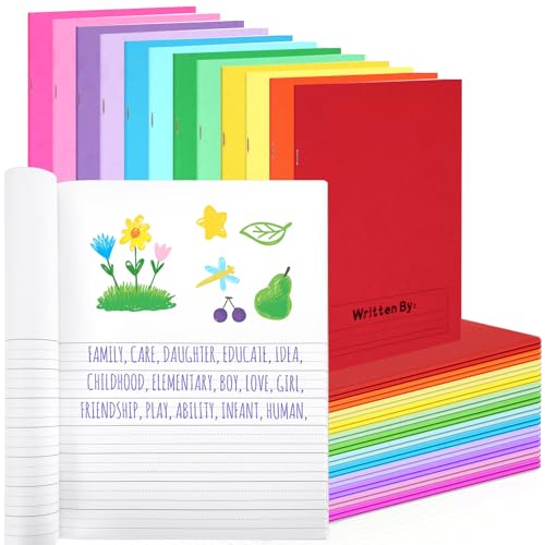 Henoyso 24 Pcs 9.8″ X 7.5″ Primary Composition Notebook K-2 Primary Journal, Notebook for Kids Supplies, Bulk Blank Writing Book for Kid to Write Draw Journal 60 Page (Multicolored) - color: Multicolored, size: 9.8″ X 7.5″
