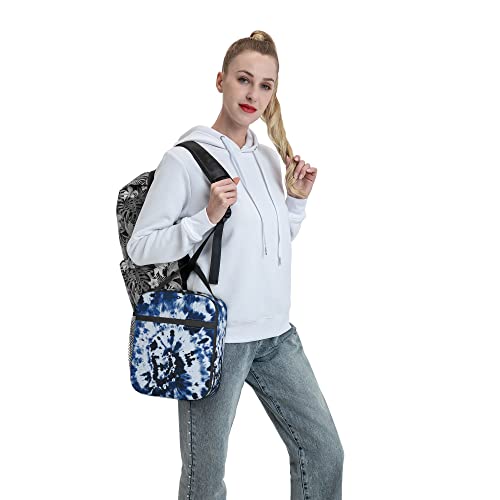 Blue Tie Dye Lunch Bags For Men Women Boys Girls Reusable Tote Lunch Bags For Office Work School Picnic Camping Thermal Insulation And Cold Preservation - color: Blue Tie Dye