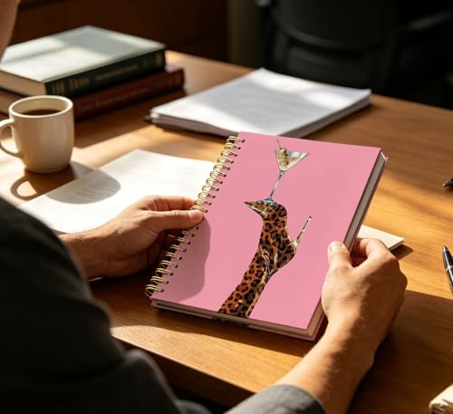 KDHTY Preppy Trendy Leopard Print Y2K Spiral Notebook Journal,Pink Trendy Aesthetic Notebook for Women Teens Girls,Back to School Hardcover Notebook for Work School Office Supplies,5.5x8.3 - style: preppy 4