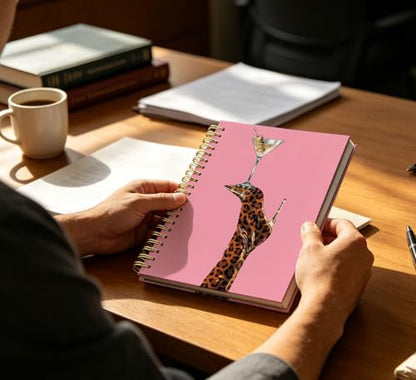 KDHTY Preppy Trendy Leopard Print Y2K Spiral Notebook Journal,Pink Trendy Aesthetic Notebook for Women Teens Girls,Back to School Hardcover Notebook for Work School Office Supplies,5.5x8.3 - style: preppy 4
