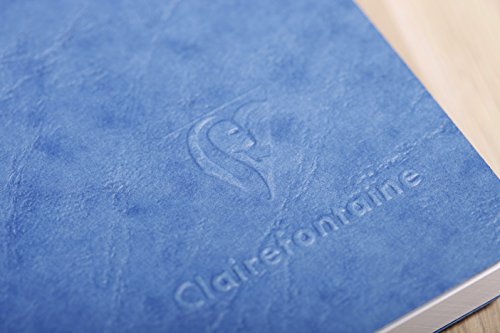 Clairefontaine 793463C Collection Age Bag One Stitched Elasticated Notebook My.Essential Green - A5 14,8x21 cm - 192 Numbered Lined Pages - 90 g Ivory Paper - Leather Flower Glossy Hardcover - color: Green