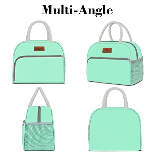 Coobiiya Lunch Bag Women, Lunch Box Bag for Women Adult Men, Small Leakproof Cute Lunch Tote Large Capacity Reusable Insulated Cooler Lunch Container for Work/Office/Picnic/Travel-Green - color: Green