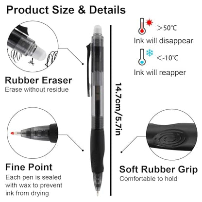 USUAL 0.5mm 8 Color Erasable Gel Pens, Make Mistakes Disappear, Fine Point Retractable Erasable Gel Pens for Writing, Drawing, Office, Planner, School Supplies - color: 8 Colors