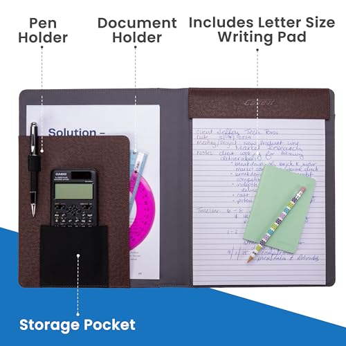 Case-it Business Padfolio | Letter Size | PAD-24 Brown | Strategist, Letter Size Writing Pad, Detailed Stitched Cover, School & Office - color: Pad-24-brown, size: 1 Pack