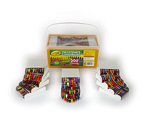 Crayola Ultimate Crayon Bucket, 200 Crayons, Duplicates of Favorite Colors, Gift for Kids