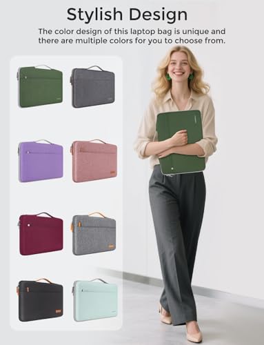 DOMISO 14 inch Laptop Case Sleeve Protective Cover Compatible with 15 inch MacBook Air M4 M3 M2,MacBook Pro,14-15 inch HP Dell ASUS Lenovo Chromebook,Waterproof Computer Cases Bag,Avocado Green - color: Avocado Green, size: 15" for Macbook Air