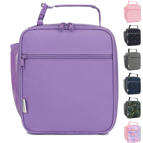 GYEUKHAM Lunch Box for Kids Boys Girls Men Women, Insulated Small Soft Cooler Lunch Bag Kit for School Work Picnic Travel - Reusable Portable lunchbox, Purple - color: Purple