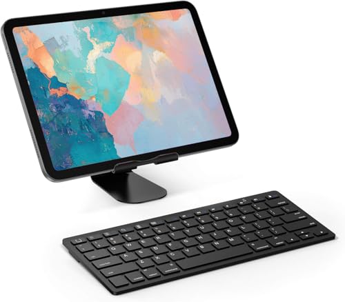 OMOTON Bluetooth Keyboard Compatible with iPad A16 11th 10th Generation, iPad 10.2 (9th/8th/7th), iPad Pro 13/12.9/11 inch, iPad Air/Mini, iPhone and More iOS Devices, Black - color: Black
