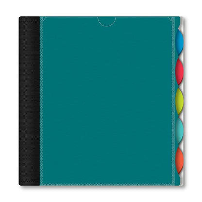 iScholar iQ+ Poly Cover 10 Subject Notebook, College Ruled, 11 x 8.5 Inch, 250 Sheets, Teal (58900-TL) - color: Teal, size: 10 Subject, style: College Ruled