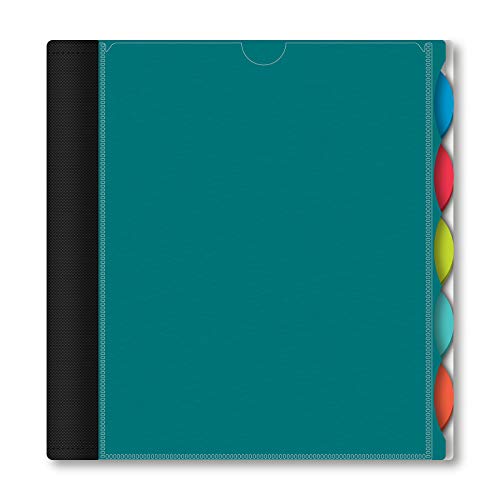 iScholar iQ+ Poly Cover 10 Subject Notebook, College Ruled, 11 x 8.5 Inch, 250 Sheets, Teal (58900-TL) - color: Teal, size: 10 Subject, style: College Ruled