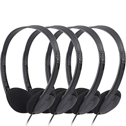 CN-Outlet 100 Pack Classroom Headphones Bulk for School Students Kids Teen Children and Adults, Wholesale Sturdy Wired Headphones Classroom Earphones (Black, 100 Pack) - color: Black, size: 100 PACK