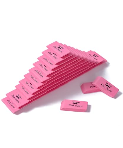 Mr. Pen- Pink Pencil Eraser Bulk, 60 Pack | Large Latex Free Block Erasers for School, Office, Art Sketching, Homework, Exams, Clean Smudge-Free Correction - color: Pink, size: 60 Pack