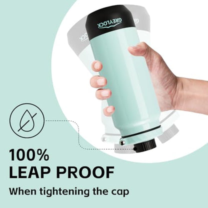 GREYLOCK 32 oz Insulated Water Bottle with Straw Lid, Leakproof Reusable Stainless Steel Vacuum Flask, 24hr Cold & Hot, Carry Handle & Silicone Spout, BPA-Free for Gym, Hiking, Travel,Teal - color: Emerald Lake, size: 32 Ounces