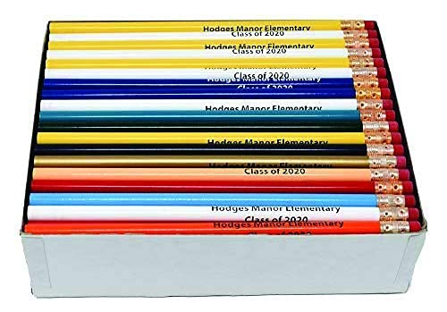 Pencil Guy Promotional Personalized Imprinted White Round Pencils 144 to a box. 19 color(s) to choose from! - color: White, size: 1 Count (Pack of 144)