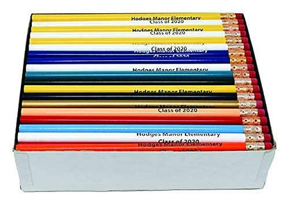 Pencil Guy Promotional Personalized Imprinted White Round Pencils 144 to a box. 19 color(s) to choose from! - color: White, size: 1 Count (Pack of 144)