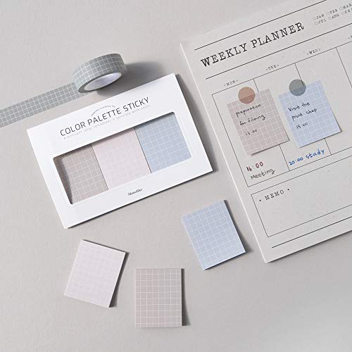 Monolike Color Palette Sticky Grid 300 B Set 4p - Self-Adhesive Memo Pad 30 Sheets - color: Grid 300 B
