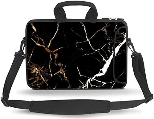 Messenger Bag Carrying Case Sleeve with Handle Accessory Pocket Fits Laptops/Notebook/ebooks/tablet/ipad (Black marble, 13-13.3 inch) - color: Black Marble, size: 13-13.3 inch