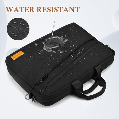bagasin 15 15.6 16 inch Laptop Computer PC Shoulder Bag Carrying Case, Water-Repellent Fabric Briefcase, Lightweight Toploader, Business Casual or School - color: Black, size: 15-16
