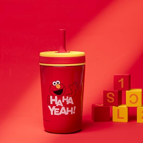 Zak Designs Sesame Street Kelso Toddler Cups For Travel or At Home, 12oz Vacuum Insulated Stainless Steel Sippy Cup With Leak-Proof Design is Perfect For Kids (Elmo) - color: Sesame Street (Elmo)