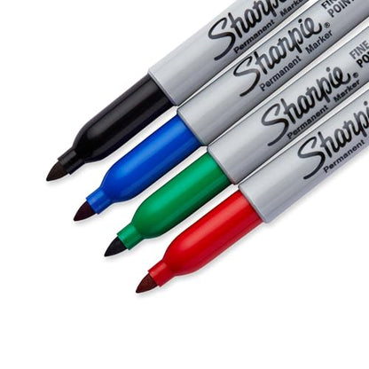"Sharpie Fine Point Permanent Markers 4/Pkg-Red, Blue, Black, Green"