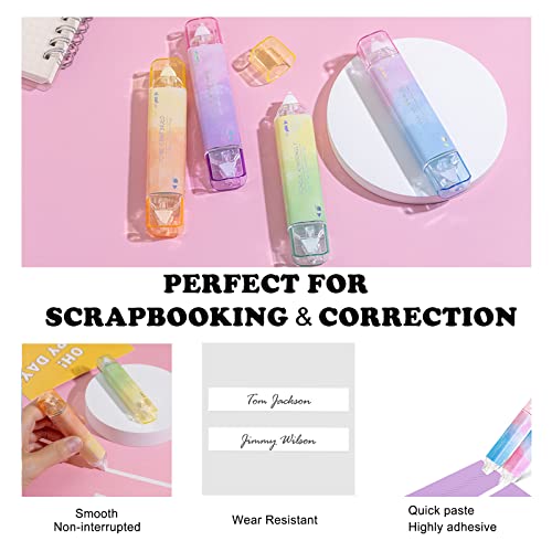 2 in 1 Correction Tape and Double Sided Tape Roller, Cute Quick Dry Japan Correction Tape, with Permanent Scrapbook Adhesive Tape Dispenser, for School Office Supplies(SH-C) - style: BP-03