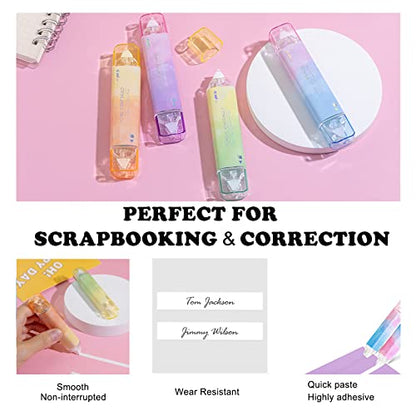 2 in 1 Correction Tape and Double Sided Tape Roller, Cute Quick Dry Japan Correction Tape, with Permanent Scrapbook Adhesive Tape Dispenser, for School Office Supplies(SH-C) - style: BP-03