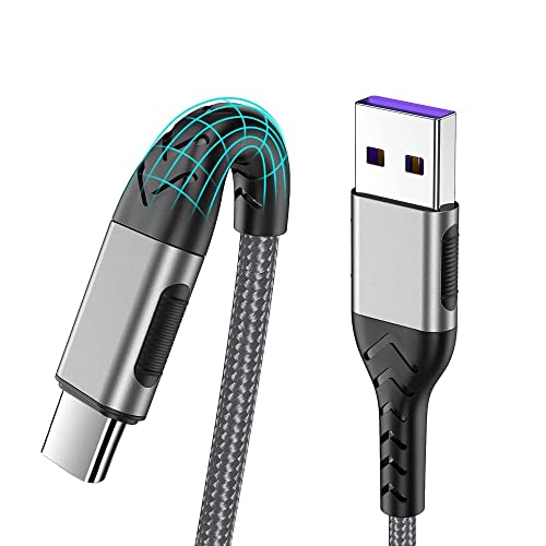 Durcord 16ft Fast Charging USB Type C Charging Cord Cable, Type C Charger Braided USB Cable Compatible with iPhone 15 Pro/Plus/Max/Android/Phone/Pad - Silver - color: Silver, size: 16ft 1