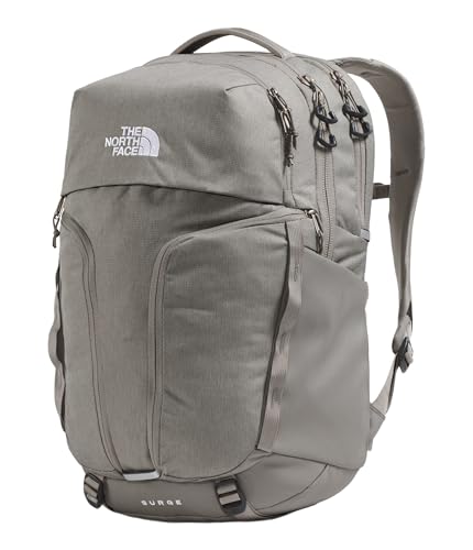 The North Face Women's Surge Commuter Laptop Backpack - Everyday Travel Bag, Laptop Sleeve, Water-Repellent, Stone Slab Light Heather/Stone Slab, One Size - color: Stone Slab Light Heather/Stone Slab