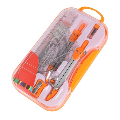 MAGICLULU Metal Drawing Compass Set for Students, 10pcs Geometry Drawing Kit with Math Rulers and Compasses, Sturdy Metal Material, Suitable for School Exams and Drafting Random Color