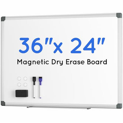 VUSIGN Magnetic Whiteboard, 36" x 24" Dry Erase Board for Wall, Silver Aluminum Frame, Hanging or Mounted White Board for Office, Home, School, Meeting
