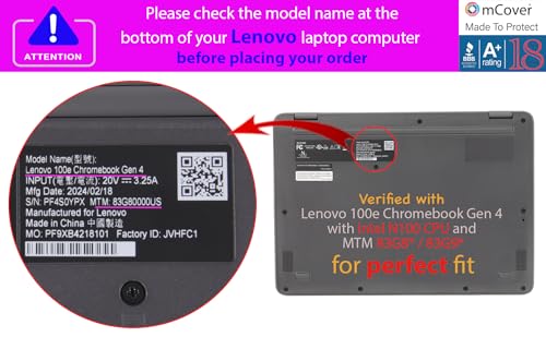 mCover Hard Case ONLY Compatible for 2024~2025 11.6" Lenovo 100E Chromebook Gen 4 (with Intel CPU and Model# 83G*) Laptop Computer (NOT Fitting Any Other Lenovo Models) - Purple - color: Purple