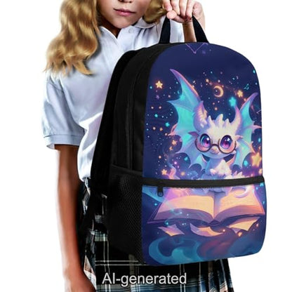Cute Dragon Kids School Backpack Set, 5 Pieces with Lunch Bag, Pencil Case and Water Bottle Carrier, Large Capacity Backpack for Elementary, Middle School and Travel - color: Cute Dragon