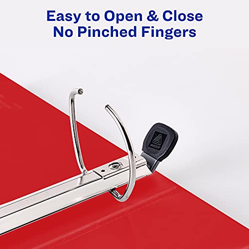 Avery Heavy-Duty Clear View 3 Ring Binders, 3 Inch EZD Rings, 2-Pack of Red Binders (39701) - color: Red, size: 3"