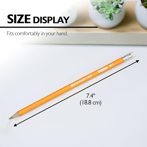 BAZIC PRODUCTS Pre-Sharpened #2 Yellow Pencils, 12 Count, 2-Pack | HB graphite, pre-sharpened wood barrel, classroom, tests, homework, standardized exams, daily writing - size: 1 Count (Pack of 2)