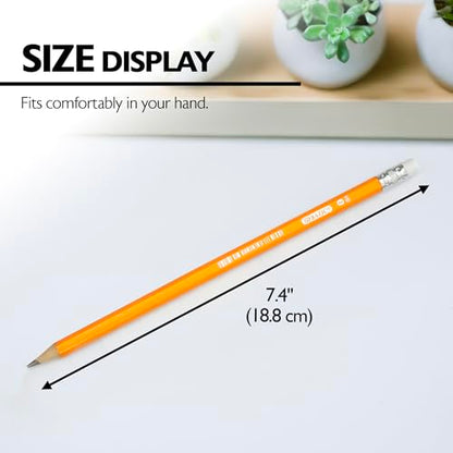 BAZIC PRODUCTS Pre-Sharpened #2 Yellow Pencils, 12 Count, 2-Pack | HB graphite, pre-sharpened wood barrel, classroom, tests, homework, standardized exams, daily writing - size: 1 Count (Pack of 2)