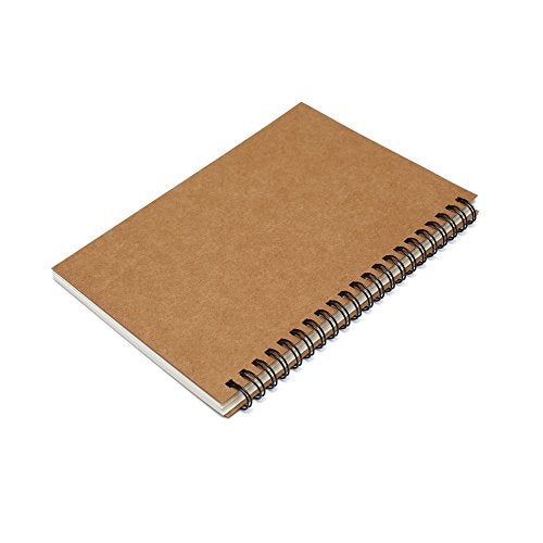 TWONE 3 Packs Soft Cover Notebook with Lined Paper Brown Spiral Notebooks with 100 Ruled Pages 50 Sheets Memo Notepads for Home School Travel, 8.25 x 5.55 inch - color: Kraft Cover