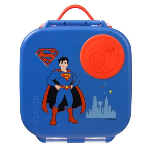 b.box Superman Mini Lunch Box Kids | 4.25 Cup Leak Proof Bento Box for Kids Ages 3+ | 3 Compartment Snack Containers, School Lunch Container, Dishwasher Safe, BPA-Free, PFAS-Free - color: Superman, size: 1-pack