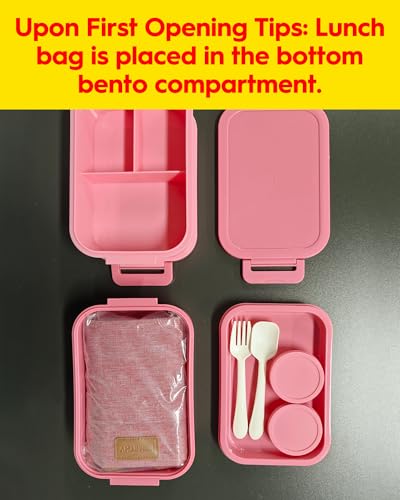 KEMETHY Adults Bento Lunch Box Set with Thermo Bag, 74oz Stackable Leak-proof 3-tiers Bento Box, Built-in Utensil and Sauce Container for Work, School, Dining Out (Blue) - color: Sapphire Blue