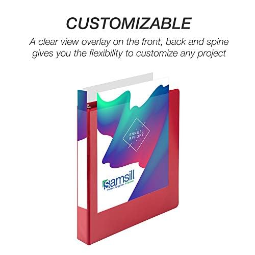 Samsill 4 Pack Durable 1 Inch 3 Ring Binders, Round Ring, Clear View Cover for Presentations, Red - color: Red, size: 1-Inch