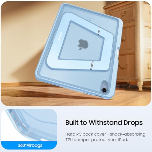 Fintie Shockproof Case for iPad (A16) 11th Generation 11 Inch (2025), iPad 10th Generation 10.9 Inch (2022) - [Built-in Pencil Holder] Slim Frosted Hard Cover with Multi-Angle Kickstand, Sky Blue - color: Sky Blue
