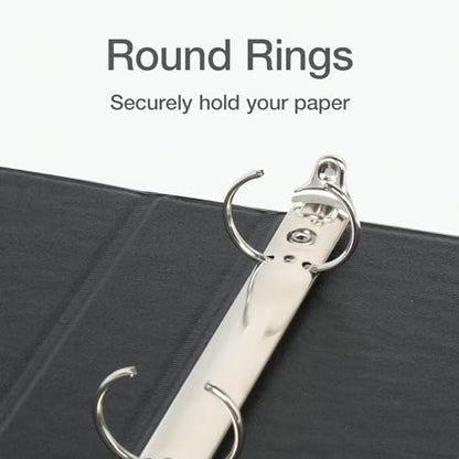 Oxford Ring Binders, 1" Round Ring Binders, View Binder, Covers on 3 Sides, XtraLife Hinge, Non-Stick, PVC-Free, Black, 225 Sheet Capacity (1002546) - color: Black, size: 1 Inch