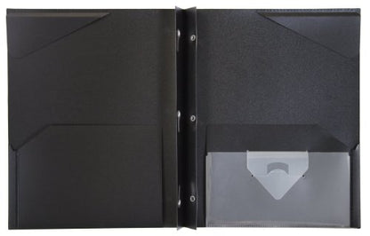 Five Star 2-Pocket Folder, Plastic Folder with Stay-Put Tabs and Prong Fasteners, Holds 8-1/2" x 11" Paper, Black (72113) (Pack of 2) - color: Black, size: 1 Count (Pack of 2)