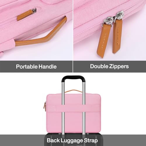 MOSISO 12.9 inch Tablet Sleeve Case for iPad Pro 13 M4 & iPad Air 13 M3 M2, iPad Pro 12.9 M2 M1 6/5th with Magic Keyboard&Smart Keyboard Folio, Side Open Carrying Bag with 4 Zipper Pockets, Pink - color: Pink, size: 12.9 inch