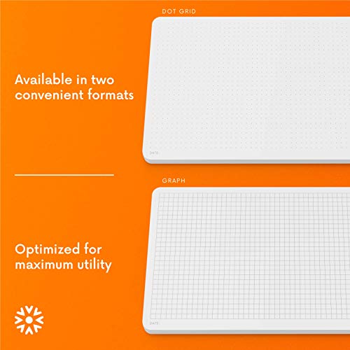 Notsu Dot Grid Desk Notepad, 2 Pack | Tear-Off Landscape Note Pad for Desk, Doubles as Mousepad | Premium Thick Dotted Paper, 50 Sheets, 5.5" x 8.5" - size: 5.5" x 8.5", style: Dot Grid