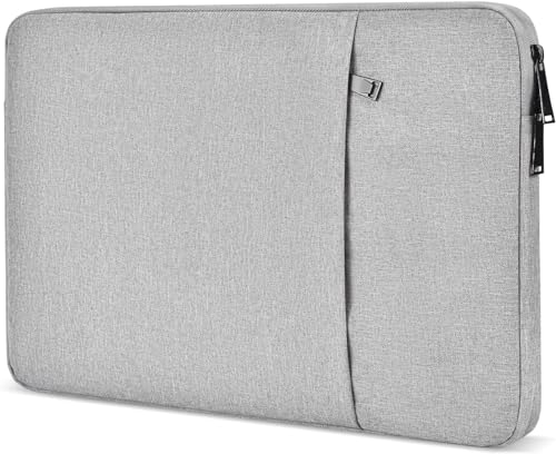 Laptop Sleeve Case 15.6 16 inch, Shockproof Protective Computer Carrying Cover with Accessory Pocket, Water-Resistant Travel Laptop Bag for HP, Dell, Lenovo, Acer, ASUS, Chromebook -Grey - color: Grey, size: 15.6 inch