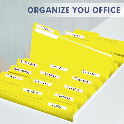 File Folder, PANDRI 120 Pack File Folder, 1/3 Cut Tab, Letter Size, Filing Folder for Office School Business, Yellow - color: Yellow